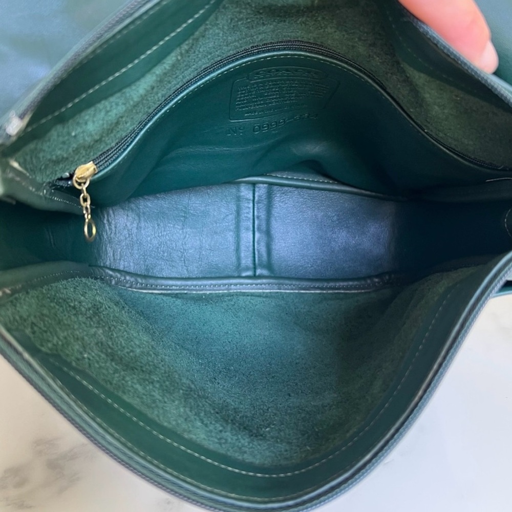 COACH Vintage Manhattan Collection Museum Bag 4127 Bottle Green Leather Bag USA - Picture 11 of 16
